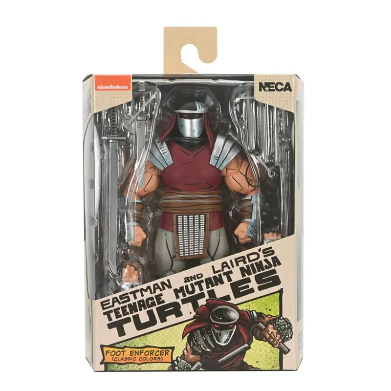 Original NECA TMNT 54445 Ninja Turtles Foot Enforcer Elite Guard Classic Colors Shredder Anime action Figure Model Collectibles