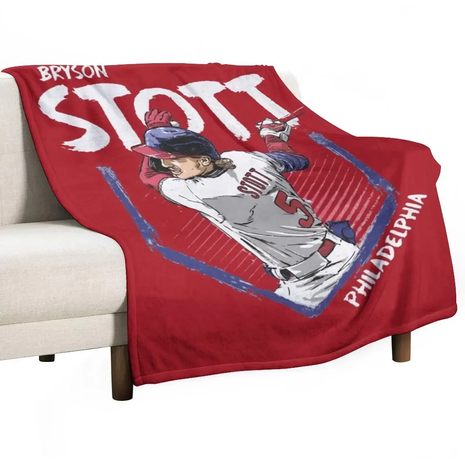 Bryson Stott Base Throw Blanket Moving Soft Shaggy Blankets