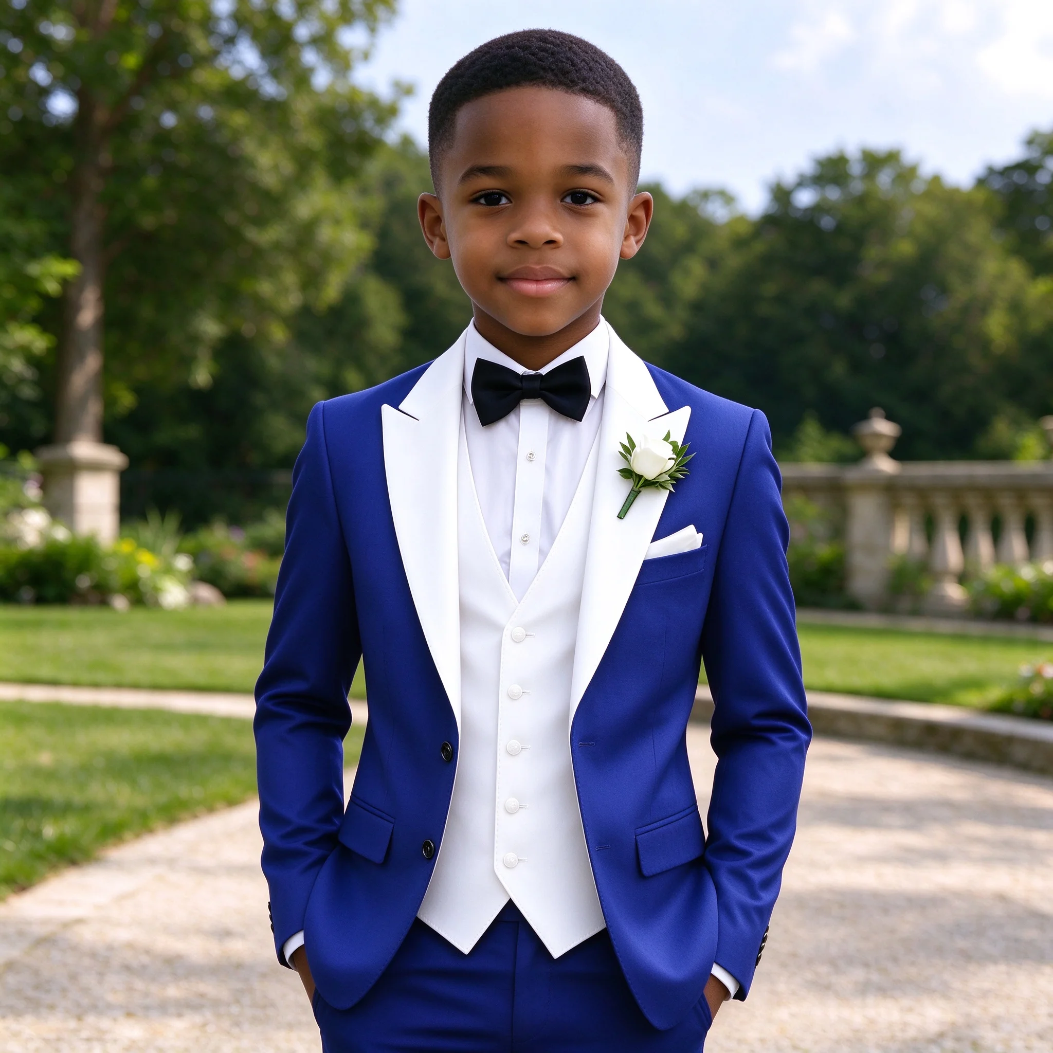 Trajes de Niño para Boda, Esmoquin, Chaqueta, Chaleco y Pantalones, Conjunto de 3 Piezas, Ropa Formal para Niños, Blazer