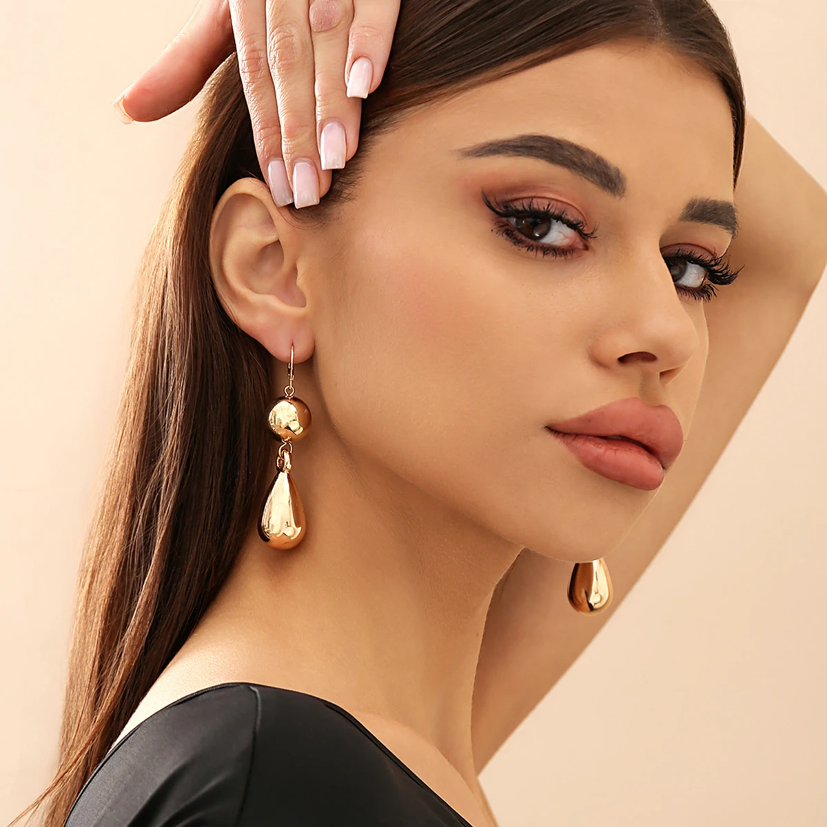 Elegante Kugel mit Tröpfchen-Anhänger-Ohrringen für Frauen, trendige Damen-Tropfenohrringe, hängende Accessoires, 2024, Modeschmuck, weiblich