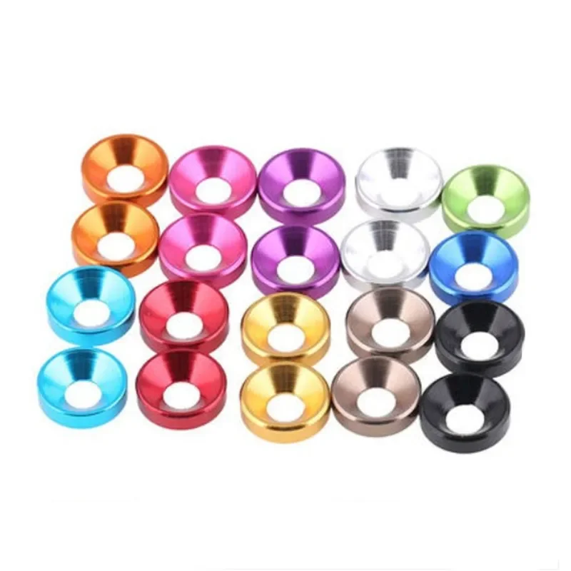 10pcs/lot aluminum countersunk washer m2 m2.5 M3 M4 M5 M6 M8 colourful Anodized Countersunk Head Bolt Washers Gasket