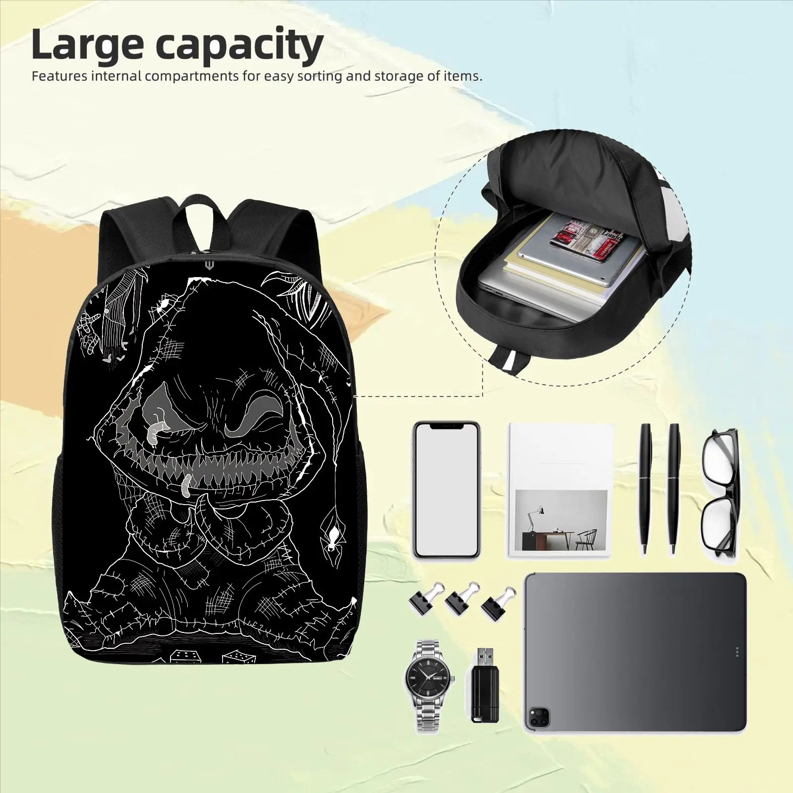 حقيبة ظهر ديزني ذا كابوس قبل عيد الميلاد جاك، حقيبة كاجوال، سعة كبيرة، هدية عالية الجودة، استخدام يومي شخصي