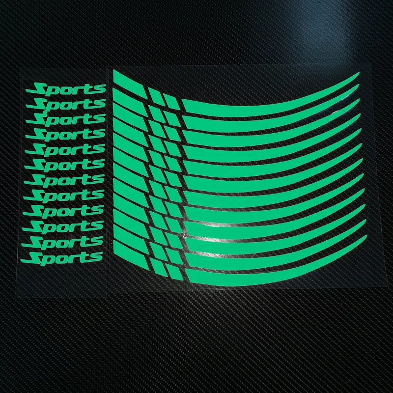12 pieces Motorcycle Bicycle Wheel Rim Stripe Reflective 18-21in Wheel Decal Tape Sticker Motorcycle Car Tire Decals Trim Strips image 5
