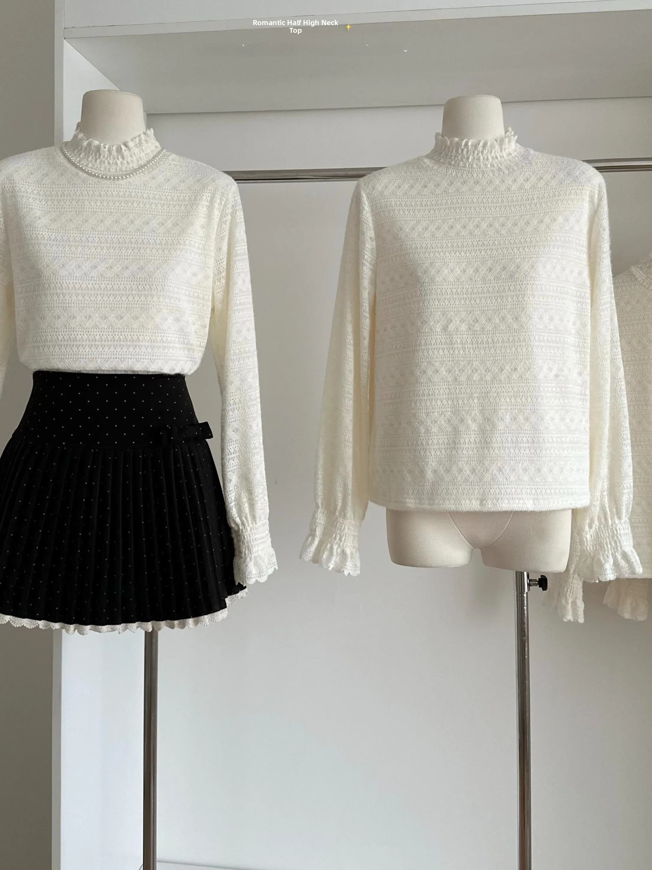 Sexy Spitze irt Damen f Hoher Kragen FCE gefütterte Basisschicht Innenbekleidung Französische Sle Loose Fit Polyesterfaser