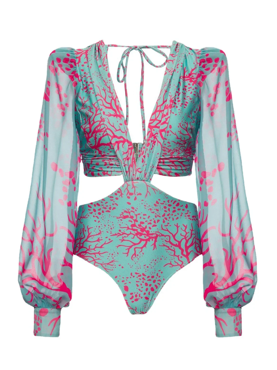 

Women Biquini Tankini Set Long Sleeve Swimsuit Floral Print Bikini Bathing Suit Two-Piece Suits Swimwear Female Bikinis Big Size