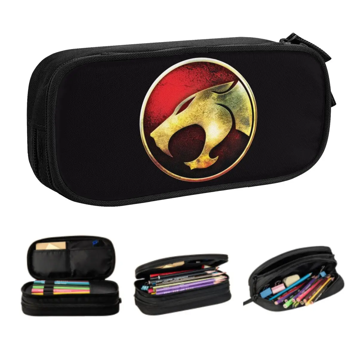 Custom Kawaii Thundercats Pencil Cases for Boys Gilrs HiMan Cheetara Large Capacity Pen Bag Box School Accessories