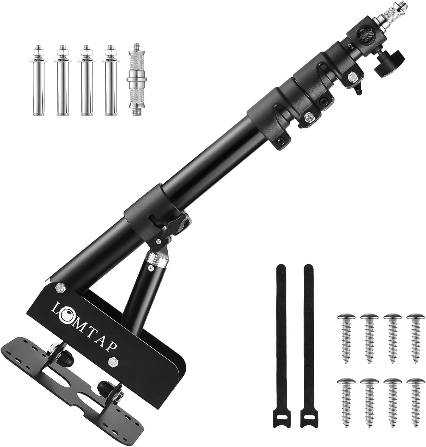 

Настенное крепление для кольцевого светильника с регулируемой стрелой 45,7 дюйма для фотостудии, треугольная подставка для камеры, прочная опора из сплава для Sa
