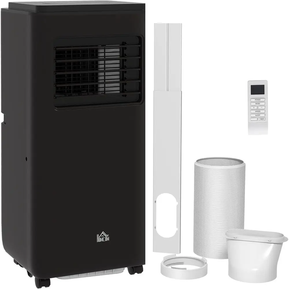 5-in-1 AC Unit, Cooling, Heating, Auto, Sleep Mode, Remote, 24H Timer, Window Kit, 440 Sq. ft., Black