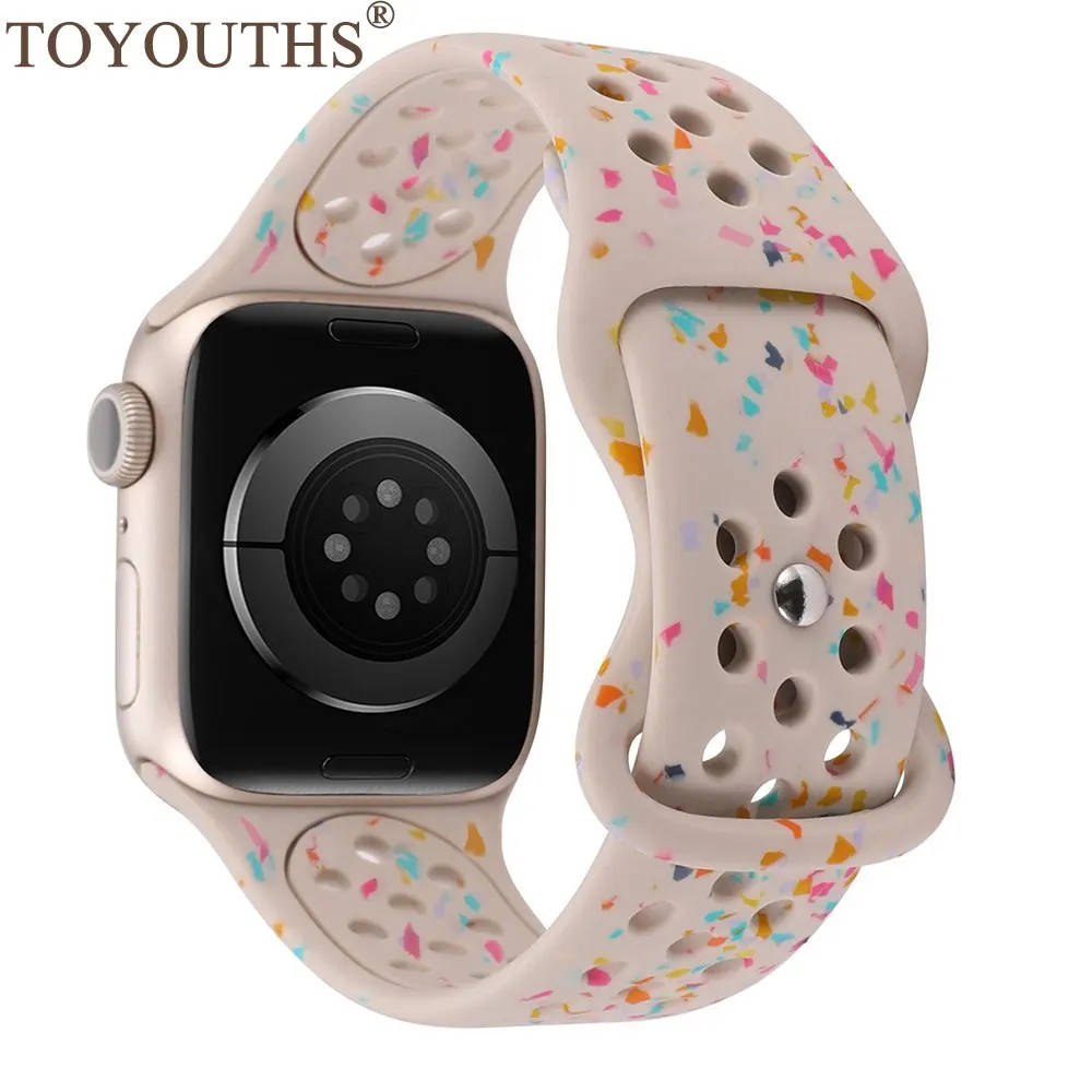 TOYOUTHS Sport Band for Apple Watch Band 41mm 40mm 38mm Recycled Plastic Soft Breathable Strap for iWatch SE 9 8 7 6 5 4 3 2 1