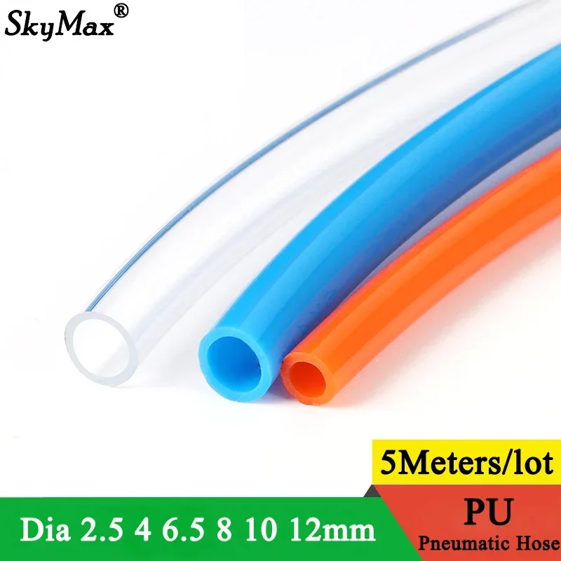 5M 2.5 4 5 6 6.5 8 10 12 14 16mm Diameter High Pressure PU Tube Pneumatic Parts Flexible Hose Water Air Gas Compressor Soft Pipe