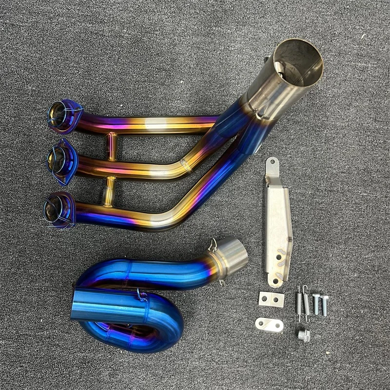 الانزلاق على ل XSR 900 FZ09 MT MT09 MT-09 FZ-09 XSR900 نظام الجبهة رابط دراجة نارية العادم الأنابيب 51 مللي متر الهروب