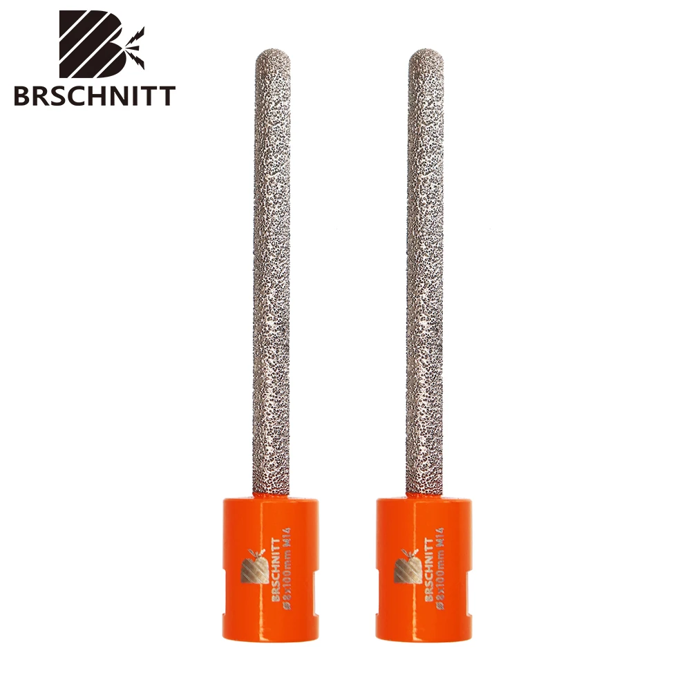 BRSCHNITT 1or 2pcs Dia 8x100mm Diamond Milling Bit Finger Bit Cleaning Reaming Edging Enlarging Grindng Removal Bricks Stones