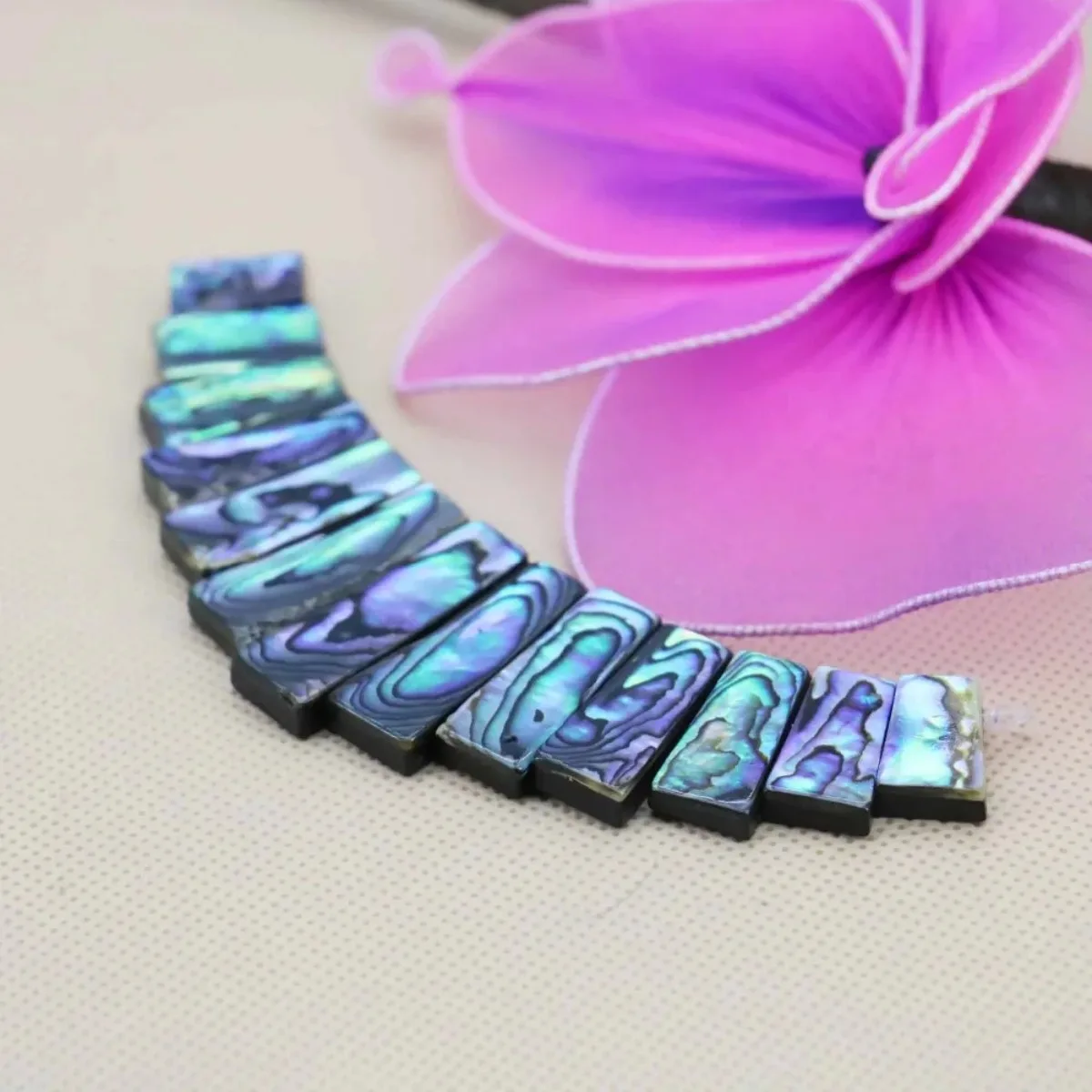 13parts Ladder Short Necklace Natural Abalone Seashells Sea Shells Beads Pendent Diy Design Making Jewelry Women Girls Gifts