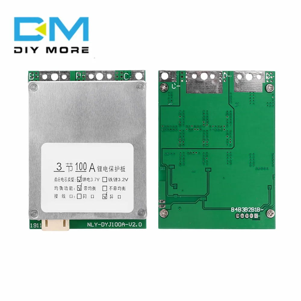 3S 16S 12V 60V 50A 65A Lithium Battery Protection Plate Current 100A Peak Separation Port BMS Balance Charge Separation Port