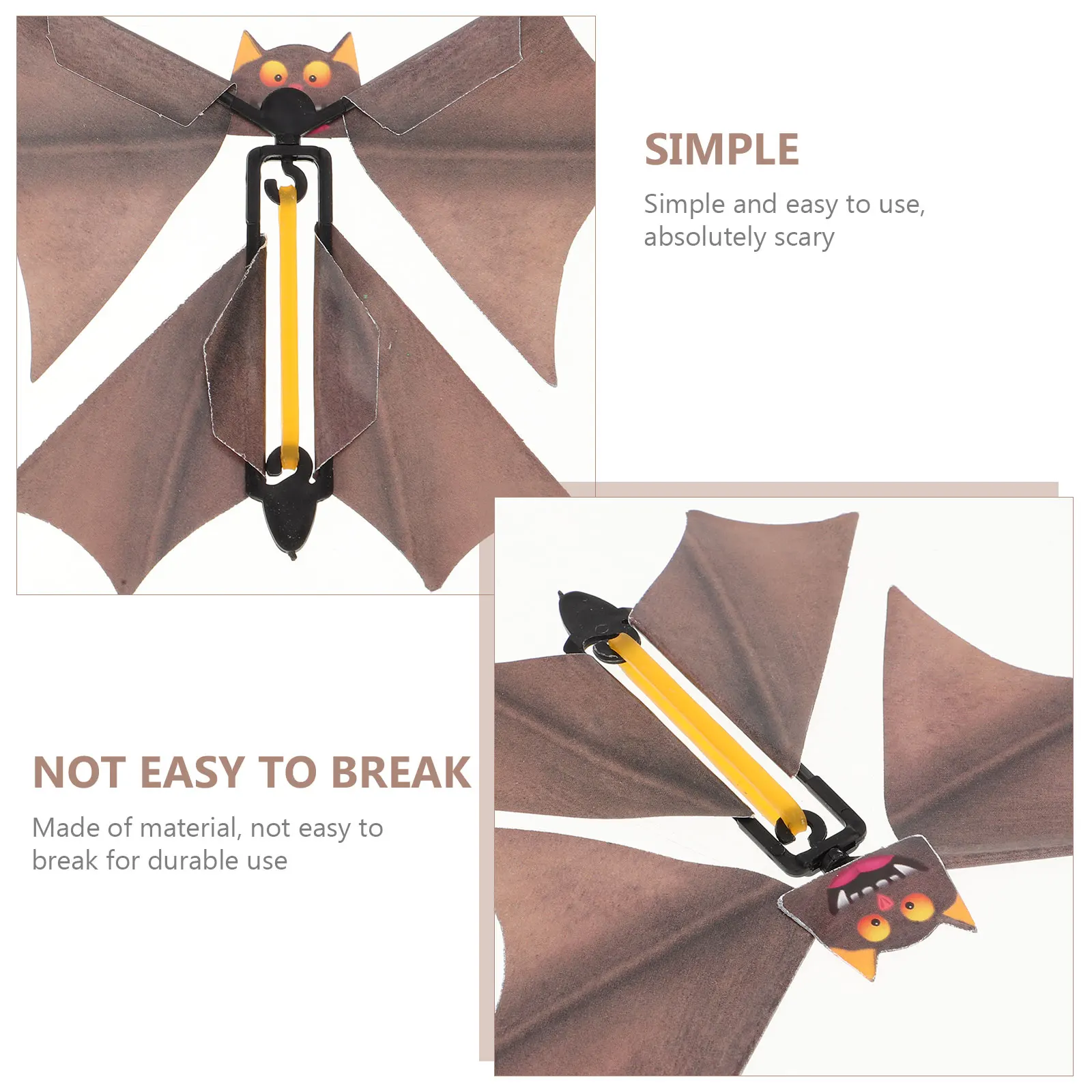

10pcs Bat Props Halloween Toys Flying Stage Prank Accessories Mini Wooden Bats Scary Trickshown Gifts