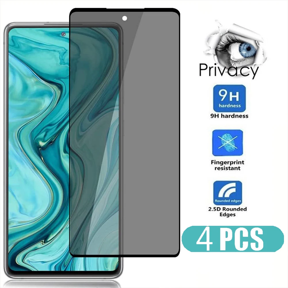 4 Pieces!9H privacy Screen Protector For OPPO Reno 5 Lite Anti-spy Tempered Glass for OPPO A96 A17