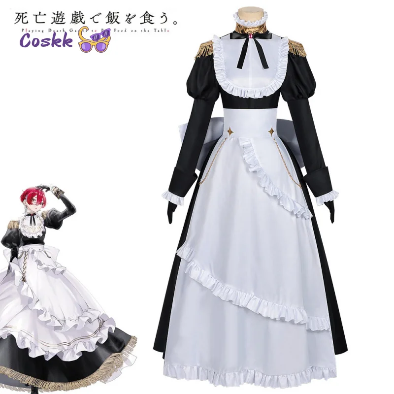 

Костюм для косплея горничной Куренай из аниме «Игры смерти: чтобы навести порядок на столе», наряд для Хэллоуина, карнавала, вечеринки, униформа