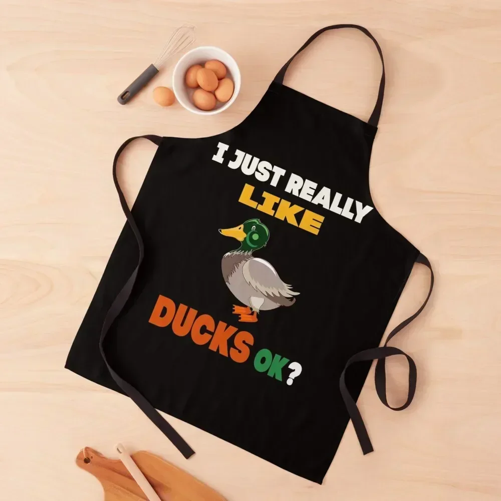 

I JUST REALLY LIKE DUCKS OK Apron Bib For Kitchen For Kitchen Hairdresser Costume Waiter Apron