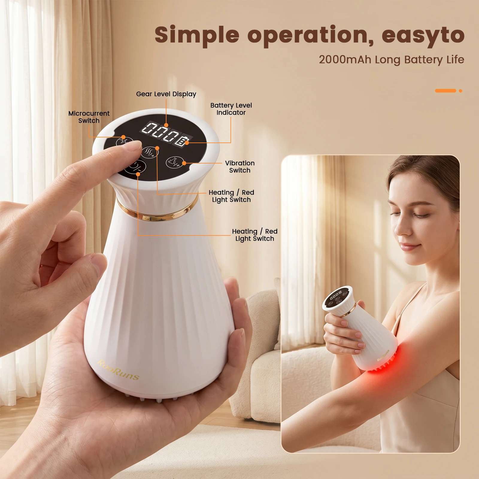 Electric GuaSha Massager 35-Level Vibration Multifunction Wireless Scraping Tool for Muscle Relax, Home Use with 21 Heads & Oil