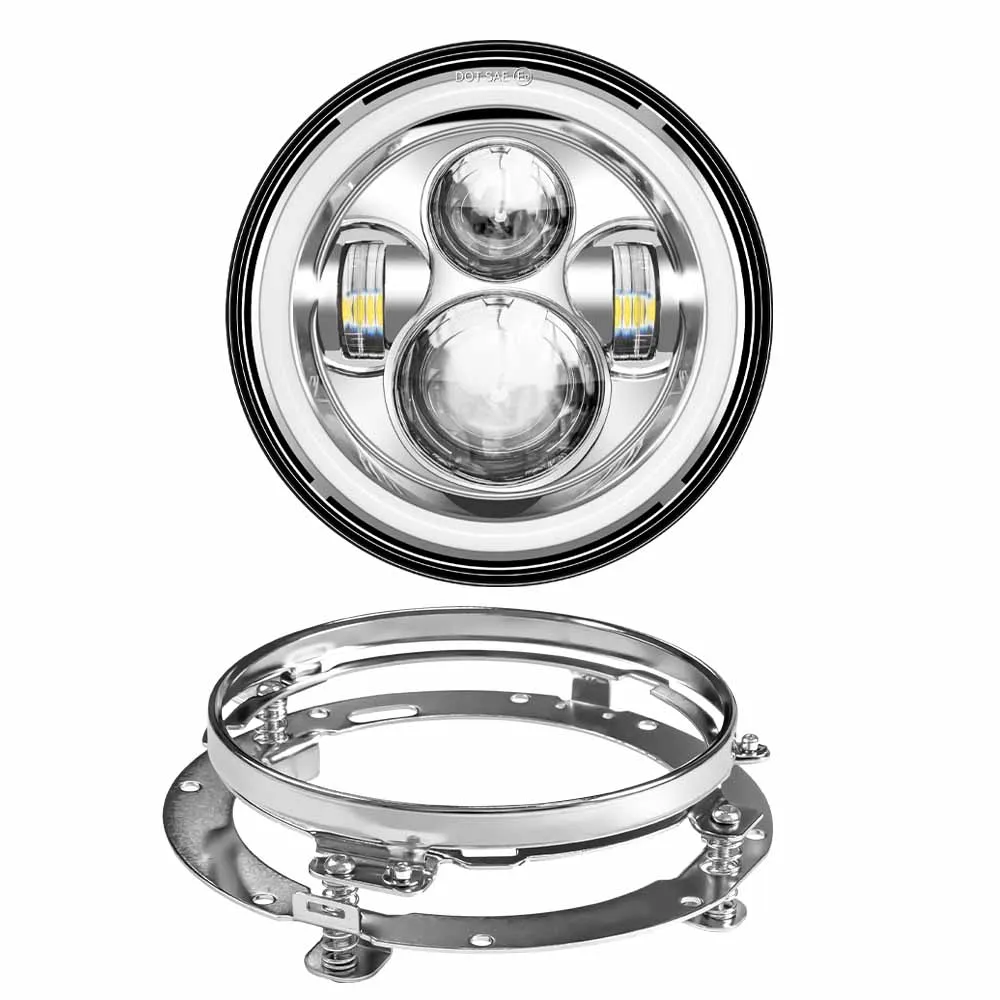 7 inch LED Koplamp + 4.5 inch Mistlampen 7 "Bracket Montage Ring Onderdelen voor Harley Touring Electra Glide Road King Street Glide