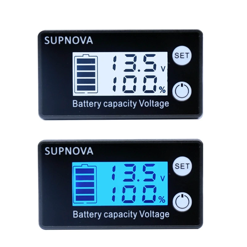 Battery Capacity Meter with LCD Screen DC7-68V Acid Battery Lithium Battery Gauge Meter for Instruments Medical