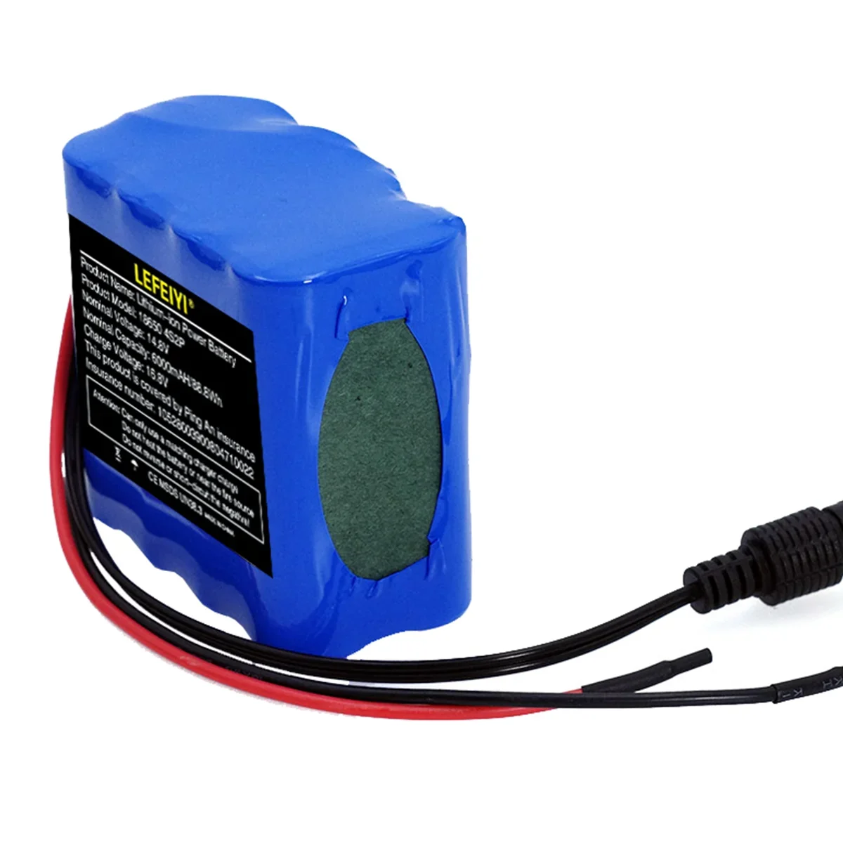 14.8V 6.0A 18650 Lithium Battery Pack 4S2P 6000mAh Built-in 10A BMS for Bluetooth Speakers and Night Fishing Lights