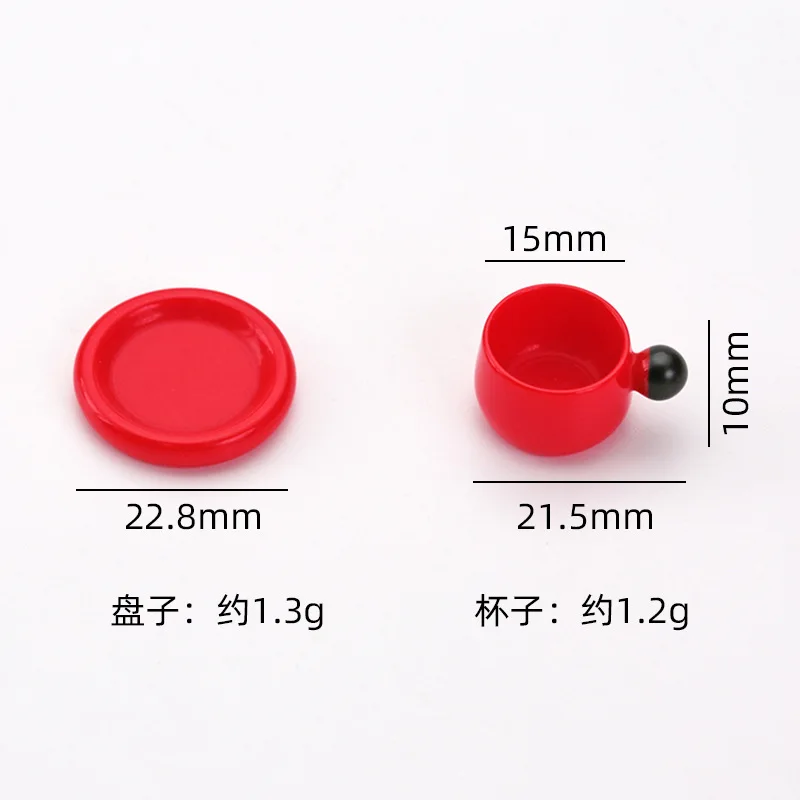 5pcs Cute Mini Coffee Cup Saucer Empty Cups Model Realistic Resin Dollhouse Miniature Scene Decoration Accessory Home Decor