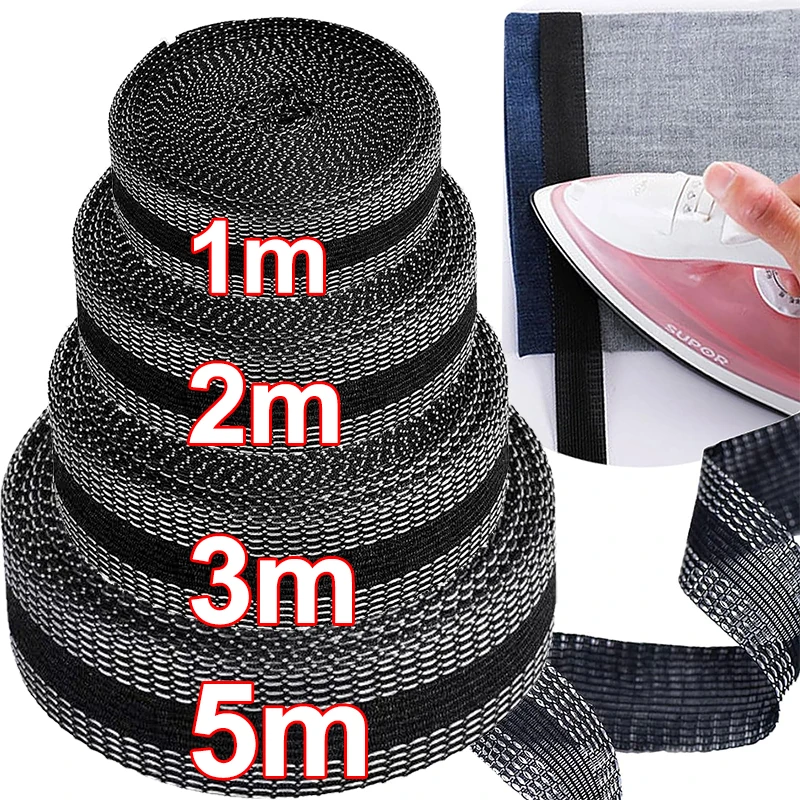 1/2/3/4/5M Self-Adhesive Pant Paste Tape for Pants Edge Shorten Trousers Patch Clothing Iron-on Fabric Tape DIY Sewing Supplies