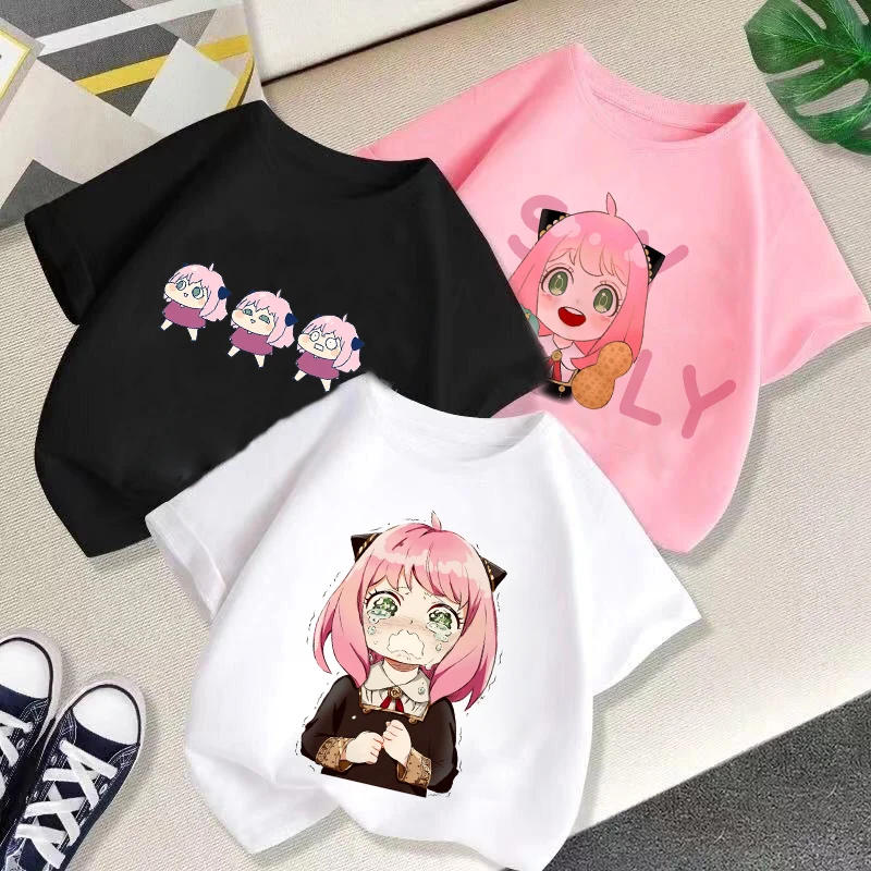 

SPYFAMILY Summer New Anime Print T-shirt Boys And Girls Clothes Cute Children's Clothing Charming Charm Fashion Popular Anime