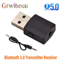 Dual-model Bluetooth 5.0 Transmitter Receiver Mini 3.5mm AUX Stereo Wireless Music Adapter For Car Radio TV Bluetooth Earphone