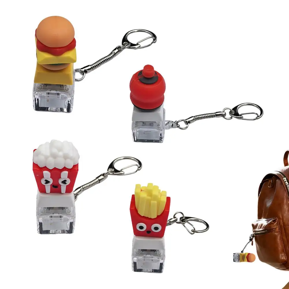 Llavero de teclado Hamburg, juguete antiestrés, keycap de helado, clicker antiestrés, juguetes para llavero, regalos para aliviar el estrés