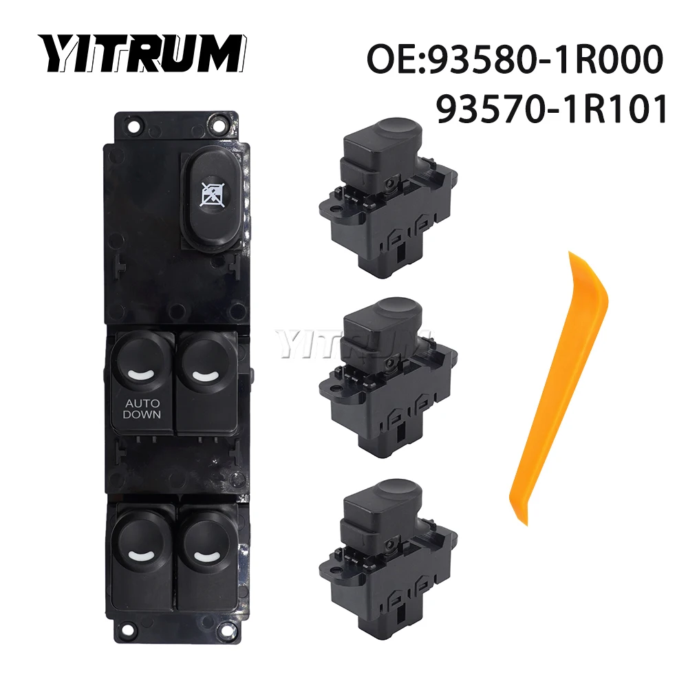 

YITRUM 93580-1R000 93570-1R101 LHD Window Control Switch Button For Hyundai 2013-2017 Accent Solaris