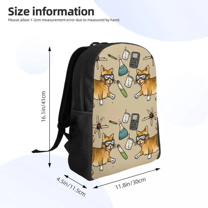 Mochila personalizada Stem Cats para hombres y mujeres, bolsa de libros informal para la Escuela Universitaria, bolsas de ciencia y química biológica