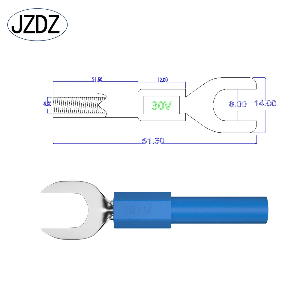 JZDZ 10PCS 8MM U&Y Type Welding Insert Harpoon Plug 4MM Banana Socket Female Banana Plug J.20017