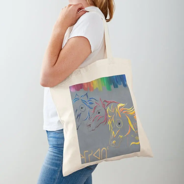 

 ayimiswatim- Wild Horses Tote Bag large tote bag cute pouch bag shopping trolley canvas tote