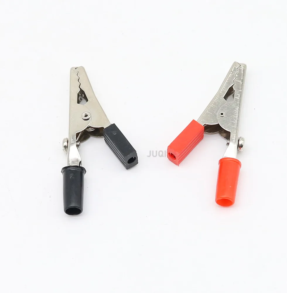 Hot 1/2/5/10pcs Insulated Crocodile clip Plastic Handle Cable Lead Test Charging Clamp Metal Crocodile Clamp Length 52mm