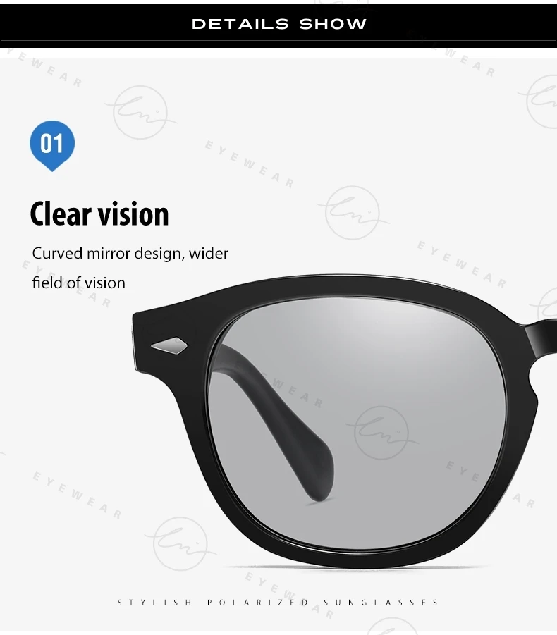 LM NEUE Mode Photochrome Sonnenbrille Frauen Männer Polarisierte Blau Brillen Drivign Outdoor UV Schutz Brillen gafas de sol mujer – Detail 8