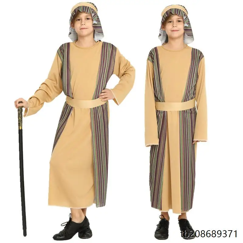 Арабский эффедный костюм на Хэллоуин для мальчиков, наряд принца Аладдина, детская мужская одежда, традиционная этническая сценическая одежда...