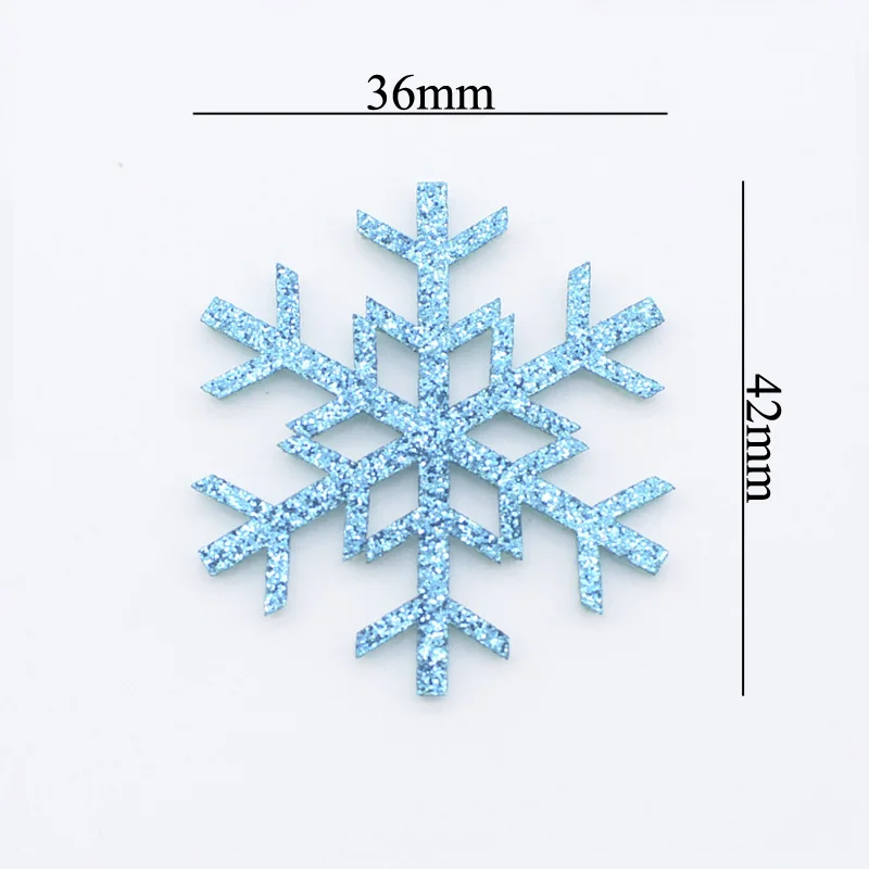 60Pcs/lots NEW Christmas Snowflake Ome Christmas Party Decorative Patches DIY Glitter Pads Snowflake for Christmas Gift Box/tree