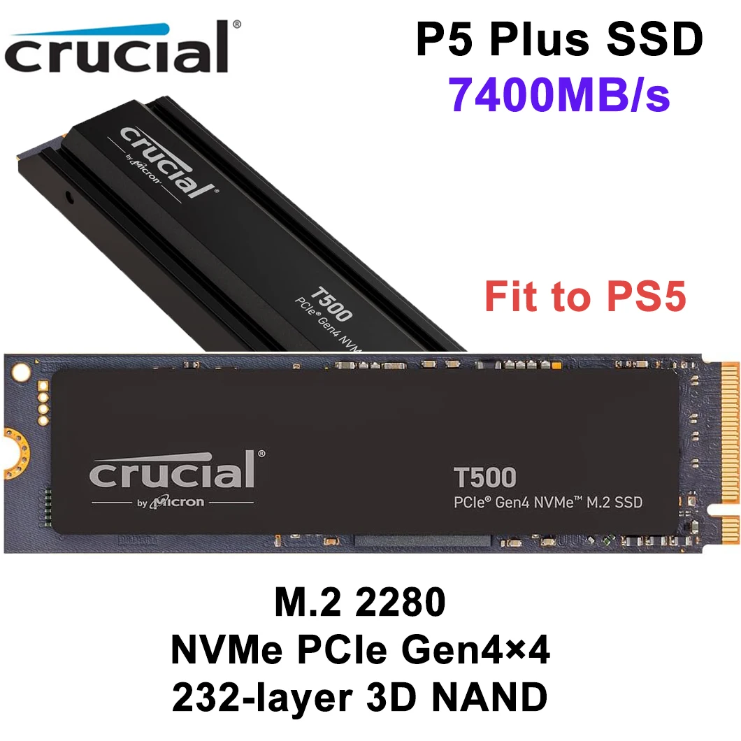 T500สำคัญ500G 1TB 2TB Gen4 NVMe M.2 SSD สำหรับเล่นเกมภายในสูงสุด7300เมกะไบต์/วินาทีแล็ปท็อปและเดสก์ท็อปที่รองรับ1T 2T