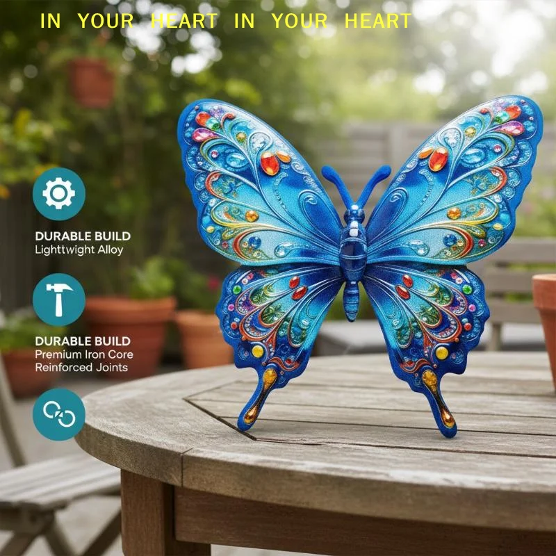 【X】Outdoor Metal Butterfly Wall Art Rustproof 1/4Pcs Set Vibrant Garden Decor