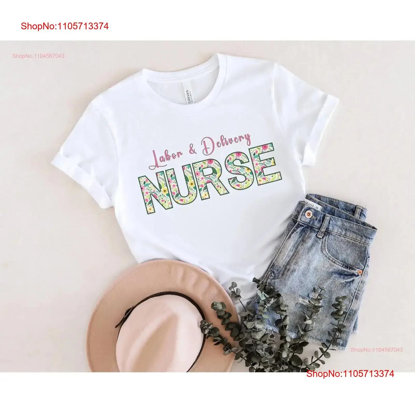 Labour Delivery Nurse T Shirt Pink and Floral Design Perfect for Maternity Nurses Birth Professionals vintage Washed Slightly