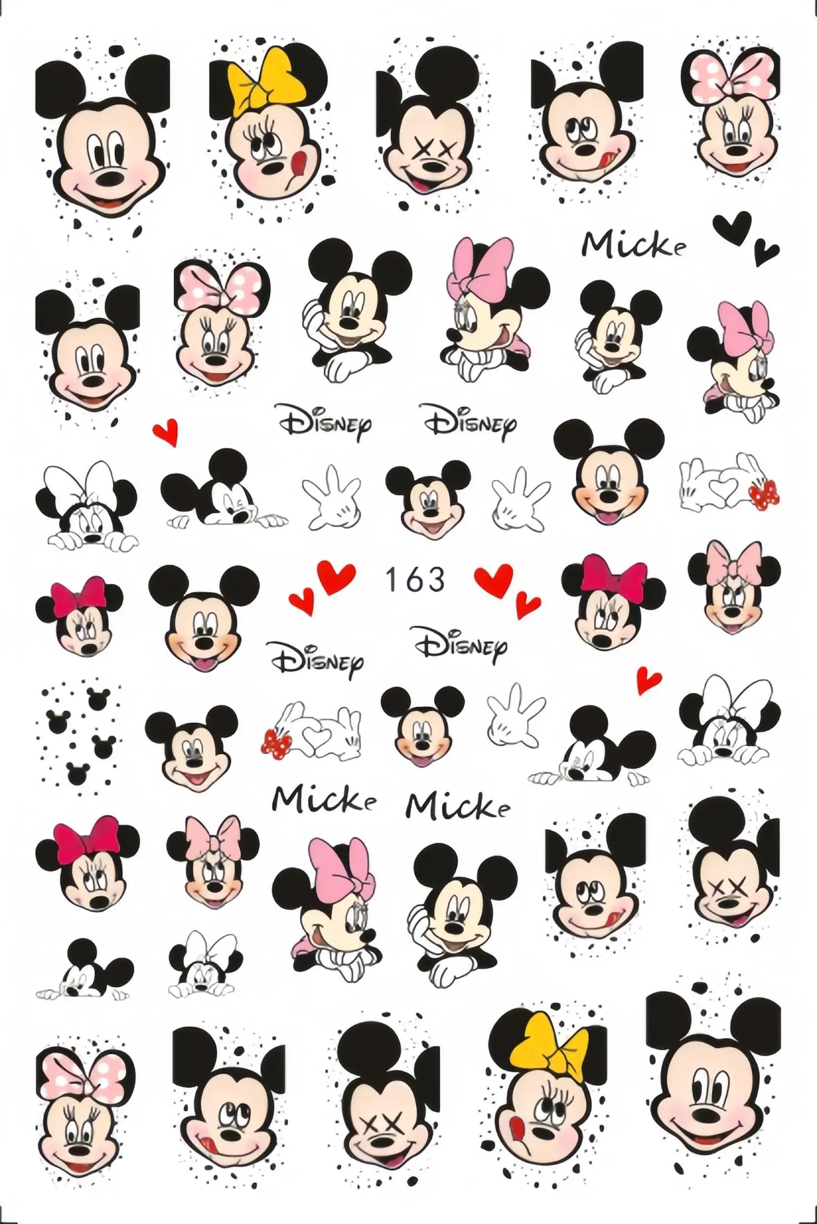 Disney-anime personagem adesivos para telefone móvel, acessórios bonitos dos desenhos animados, mickey, lilo, ponto, homem-aranha, carro