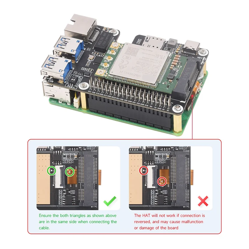 

Durable-для Raspberry Pi 5-Pcle To Minipcle Gbe USB3.2 HAT+ Gigabit Ethernet+SIM7600G-H модуль 4G поддерживает Minipcie, для Raspberr