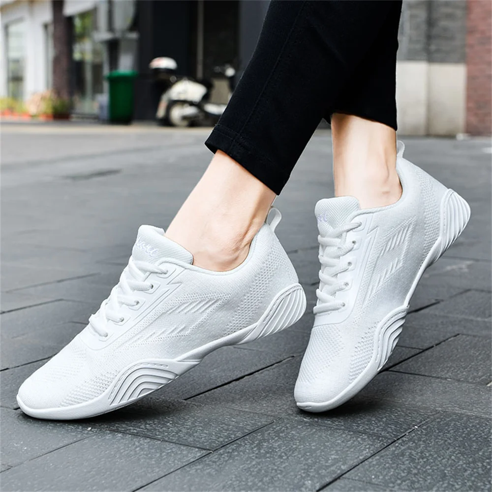ARKKG Girls White Cheer Trainers Shoes Breathable Training Dance Tennis Shoes Lightweight Youth Cheer Competition Sneakers