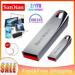 1TB USB 3.2 Flash Drive High Speed Transfer 2TB Metal Pendrive Flash Disk Pen Drive 128GB 256GB Memoria Stick For PC Laptop