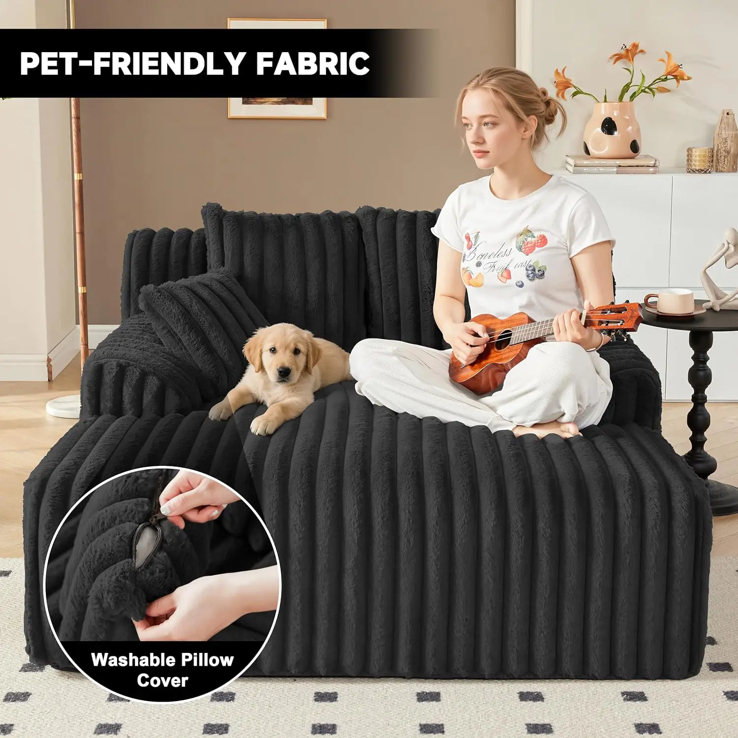 Cadeira interna, sofá desossado com 4 travesseiros, cadeiras de leitura aconchegantes com braços largos, sem montagem veludo desossado