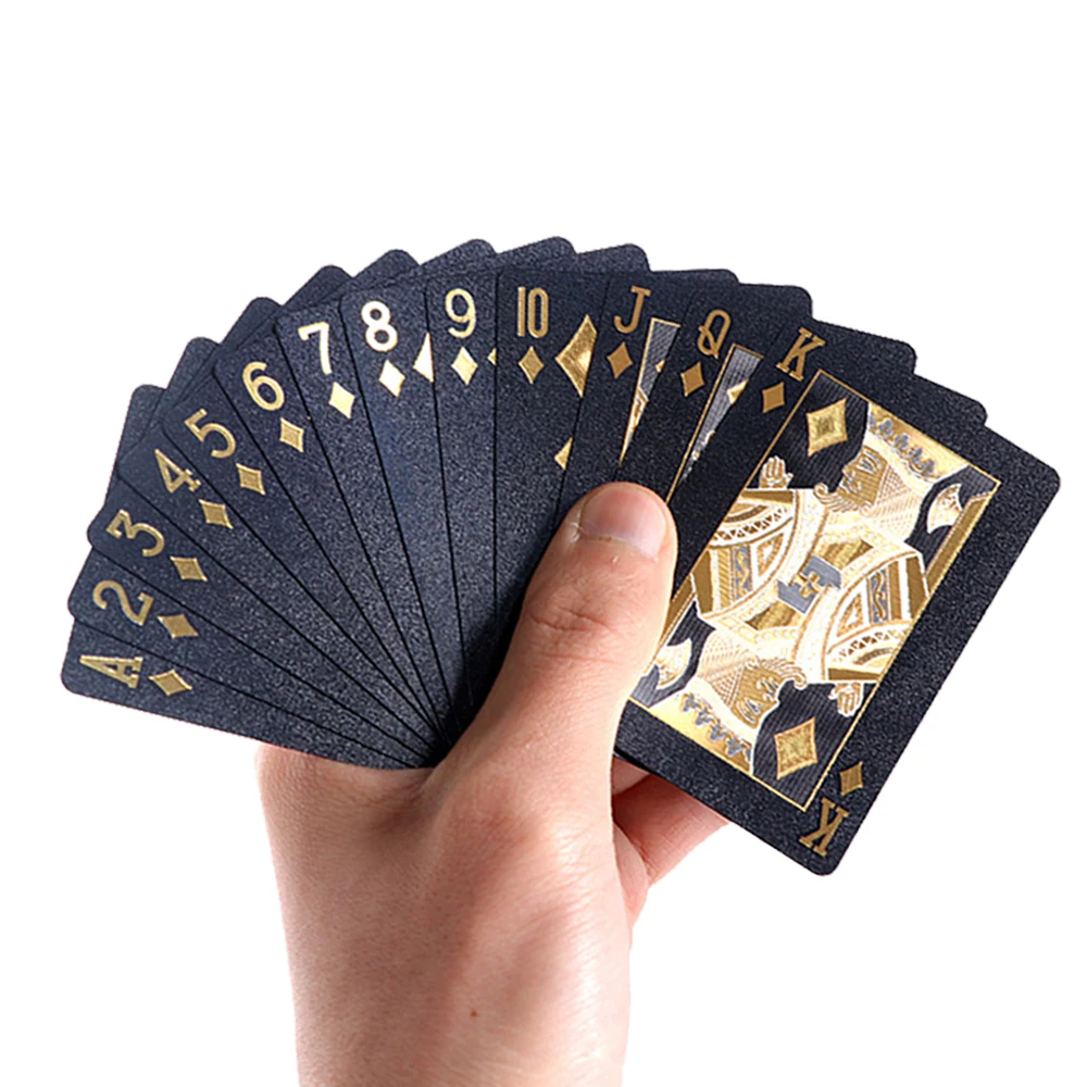 Black Gold Skull Playing Cards Game Group Plastic Waterproof Poker Durable Home Party Board Games Travel Gifts Collection