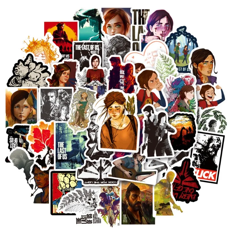 50/30/10PCS The Last of Us Popular Anime Two-dimensional Peripheral Graffiti Cartoon Character Water Cup Trolley Case Sticker