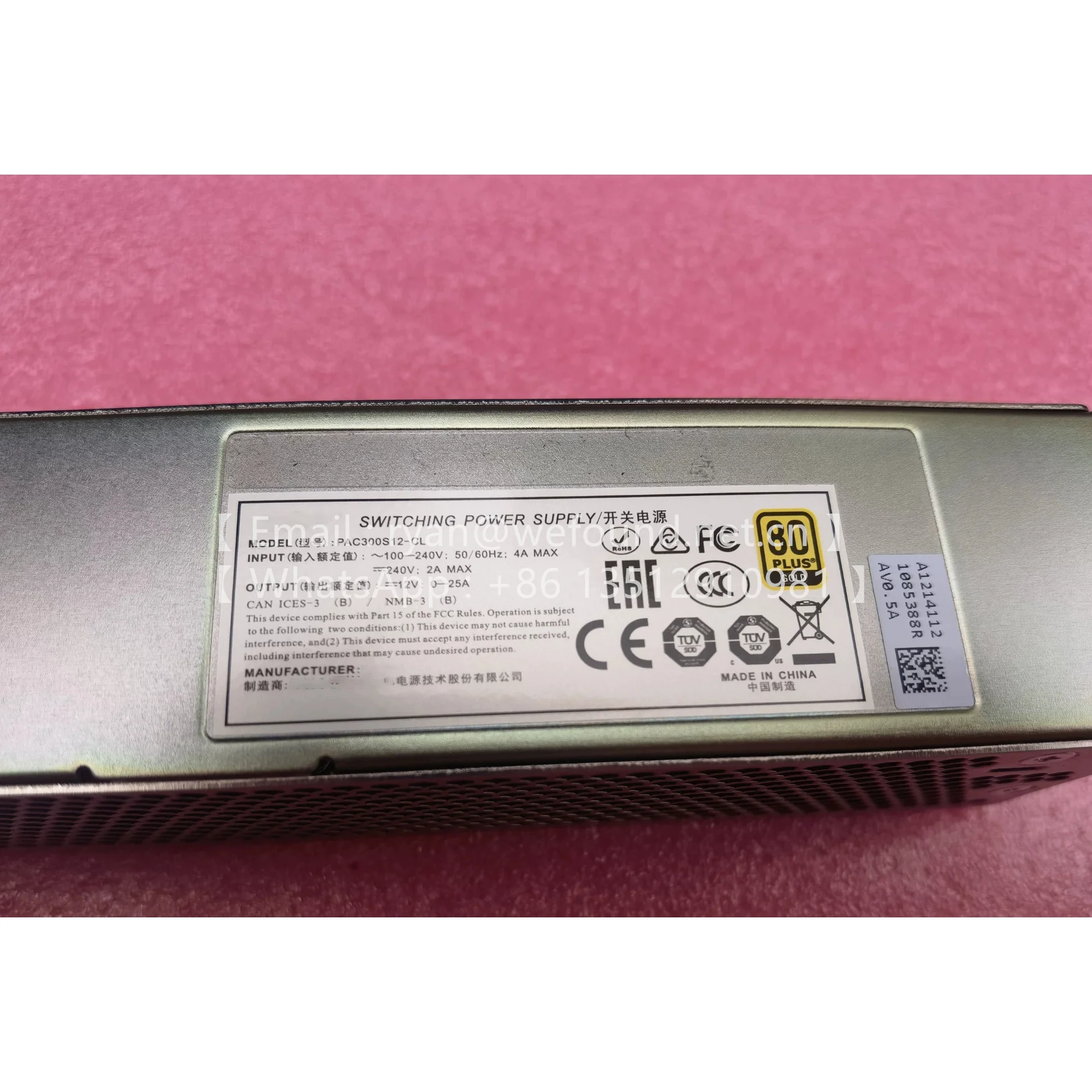 PAC300S12-CL S6700 シリーズ スイッチ ハードウェア 300 W AC&240 V DC 電源モジュール 02131692